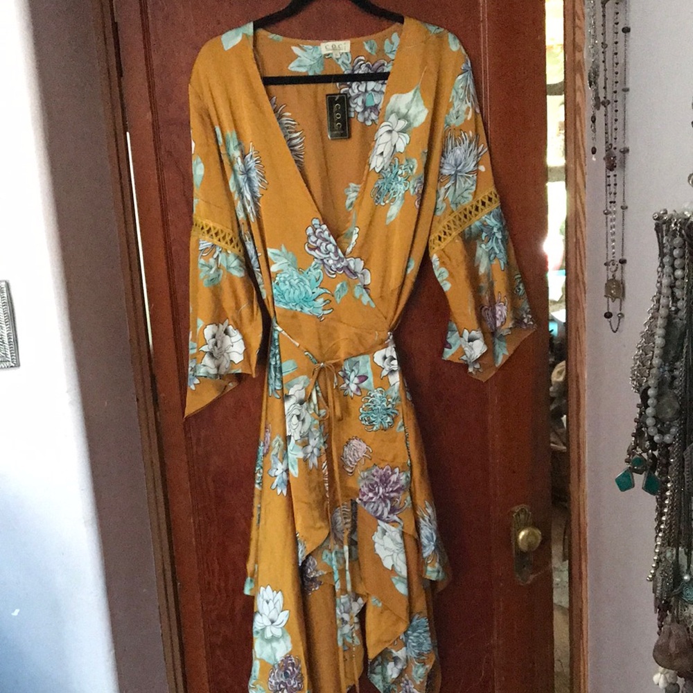 Gorgeous Floral Mustard Dress